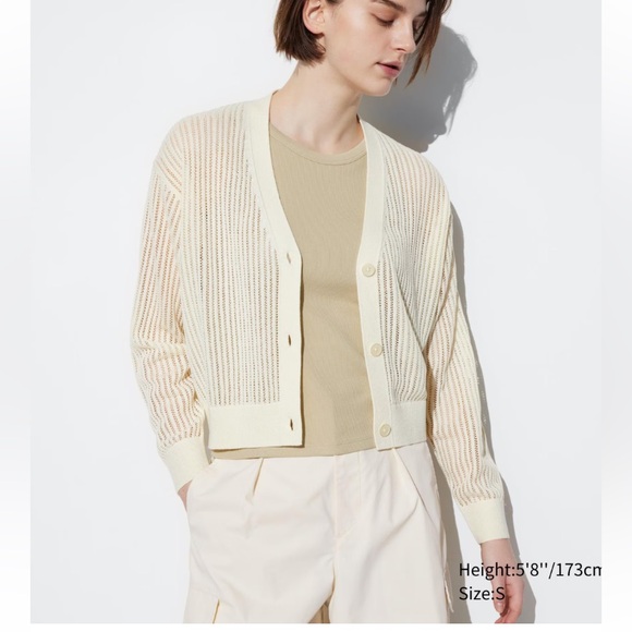 Uniqlo Tops - Uniqlo | tan cotton cardigan sweater 🤍 NWOT